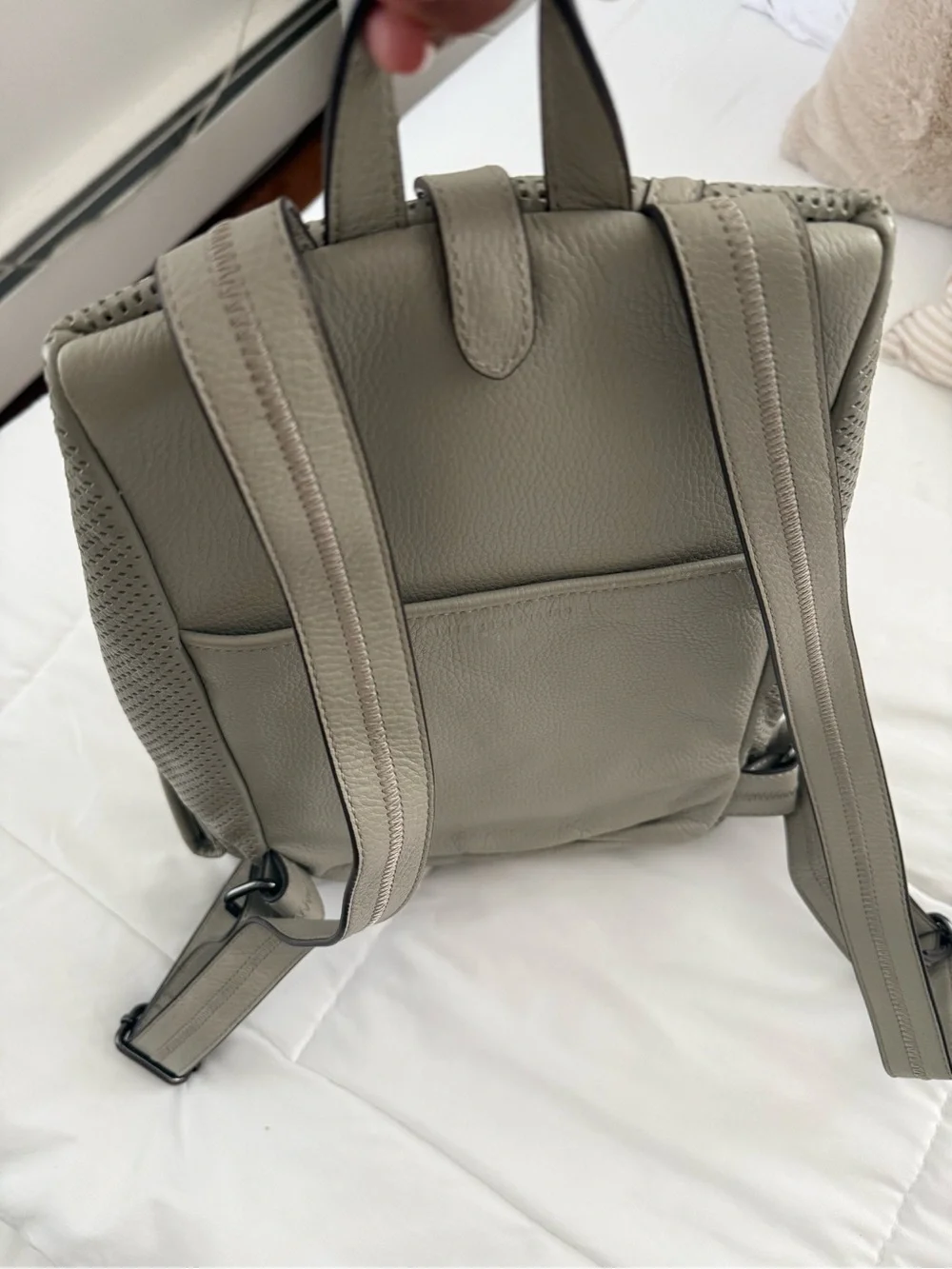 Aimee Kestenberg Leather Cargo Gray Backpack